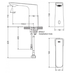 Vòi lavabo chậu rửa mặt INAX AMV-91K nóng lạnh cảm ứng