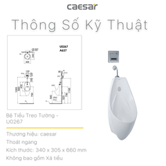 Bồn tiểu nam Caesar U0267 treo tường