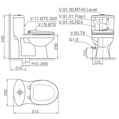 Bồn cầu trẻ em Viglacera BTE