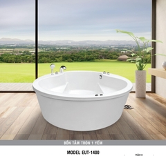 Bồn tắm Oval Euroca EUT-1400 dài 1m4 chân đế đặt sàn xây