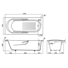 Bồn tắm xây TOTO FBY1720NHPE#W dài 1m7