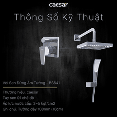 Sen tắm đứng âm tường Caesar BS641 nóng lạnh