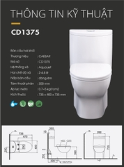 Bồn cầu 1 khối Caesar C1375 nắp êm