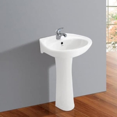 Lavabo chậu rửa mặt Viglacera VTL2 treo tường chân dài