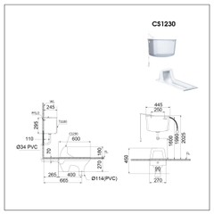 Bồn cầu xổm Caeasar C1230
