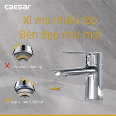 Vòi lavabo chậu rửa mặt Caesar B380CU nóng lạnh kèm nút xả nhấn