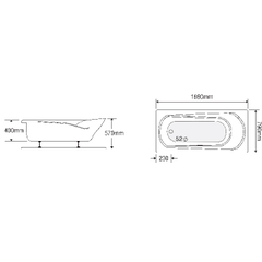 Bồn tắm dài Euroca EU2-1780 dài 1m7