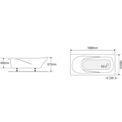 Bồn tắm dài Euroca EU4-1780 dài 1m7 xây