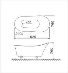 Bồn tắm lập thể Caesar KT1160 dài 1m6