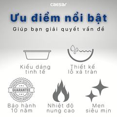 Lavabo chậu rửa mặt Caesar L5019 bán âm dương vành