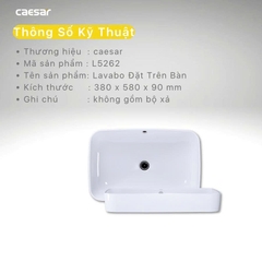 Chậu Rửa Lavabo Caesar L5262 Đặt Bàn 580x380 mm