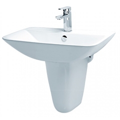 Lavabo chậu rửa mặt Caesar L2365 treo tường chân ngắn
