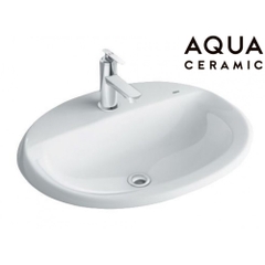 Lavabo chậu rửa mặt INAX AL-2395V bán âm dương vành sứ Aquaceramic (AL2395V)