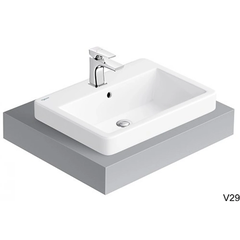 Lavabo chậu rửa mặt Viglacera V29 bán âm dương vành
