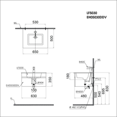 Bộ Lavabo tủ Caesar LF5030 + EH05030AWV