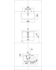Bộ Lavabo tủ Caesar LF5376 + EH05376A