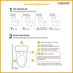 Bồn cầu 1 khối Caesar CD1374 nắp rửa cơ TAF060