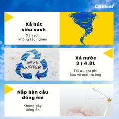 Bồn cầu 1 khối Caesar CD1374 nắp rửa cơ TAF060