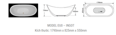 Bồn tắm Oval Euroca EU0-INGOT dài 1m8 đặt sàn