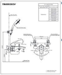 Bộ vòi sen tắm TOTO TBG09302VA/TBW02017A nóng lạnh