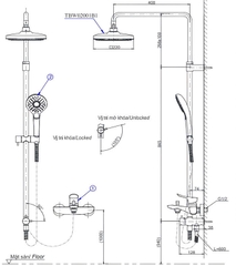Thân Sen Cây TOTO TBW02001B1 (TBW02001BA) Tắm Đứng