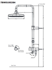 Thân sen tắm TOTO TBW01002BA nóng lạnh