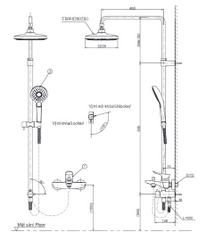 Thân sen tắm TOTO TBW02002BA nóng lạnh