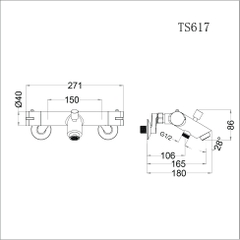 Vòi sen tắm nóng lạnh Caesar TS617C tự động