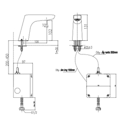Vòi lavabo chậu rửa mặt INAX AMV-50B nước lạnh cảm ứng (AMV50B)