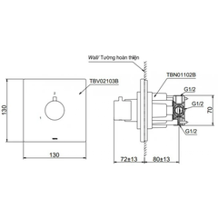 Van Chuyển Hướng TOTO TBV02103B/TBN01102B 2 Đường Nước