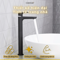 Vòi Lavabo Caesar B061CBU Lạnh Thân Cao Màu Đen