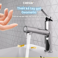 Vòi Lavabo Caesar B196C Dây Rút Nóng Lạnh