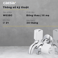 Vòi sen tắm nước lạnh Caesar W038C củ sen si