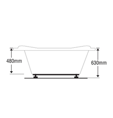 Bồn tắm Oval Euroca EUT-1700 dài 1m7 xây