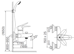 Vòi sen tắm nóng lạnh INAX BFV-1113S-1C  (BFV1113S-1C)