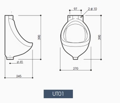 Bồn tiểu nam Thiên Thanh UT01 treo tường