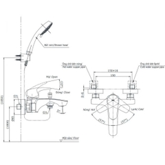 Bộ vòi sen tắm TOTO TBG09302VA TBW01035V nóng lạnh