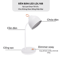 Đèn Chống Cận Điện Quang ĐQ LDL16B (Pin sạc, 3W, Dimmer Ánh Sáng Trắng 6500k)
