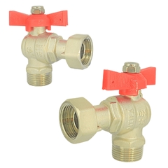 [Minh Hòa] Van góc đồng có van một chiều mạ sau đồng hồ tay bướm ABS MIHA - PN16