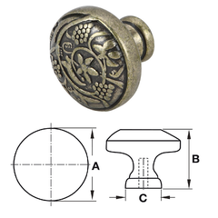 [Hafele] Tay Nắm Tủ 32X26X15 Mm (Đồng Cổ) 122.07.120