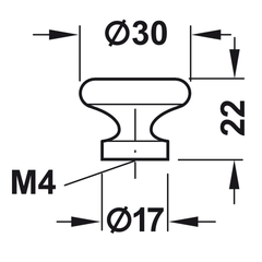 [Hafele] Tay Nắm Tròn 30X22X17 Mm (Đồng Bóng) 137.60.837