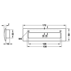 [Hafele] Tay Nắm Âm 172X50X22 Mm (Crom Mờ) 151.22.400