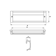 [Hafele] Tay Nắm Âm=Kl Cc096Mm,Màu Nhôm Mờ 151.76.921