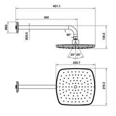 [Hafele] Sen đầu gắn tường Airsense 219S 485.60.616
