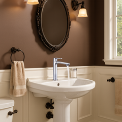 [Luxta] Vòi lavabo nóng lạnh (Thân ống trúc, tay gật gù, bao gồm dây cấp) L1220B