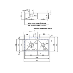 [Luxta] Chậu rửa chén inox LC8046-3.0