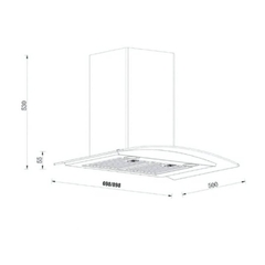 [GrandX] Hút Mùi Kính Cong Áp Tường (AC) GX H70C55