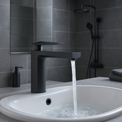 [Luxta] Vòi lavabo nóng lạnh (Thân ống trúc, tay gật gù, bao gồm dây cấp) L1221