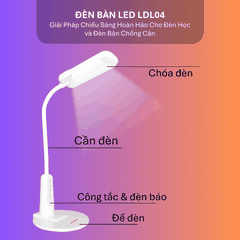 Đèn Đọc Sách Chống Cận Điện Quang ĐQ LDL04 4W (Cảm ứng, Cắm điện trực tiếp)
