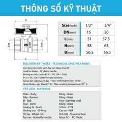 [Minh Hòa] Van Bi Đồng Tay Bướm ABS MIHA – PN16